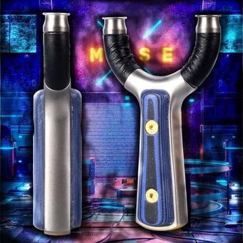 High-precision Shooting Catapult Titanium steel +G10 patch Special for outdoor hunting Slingshot with Flat Rubber band Fast bow