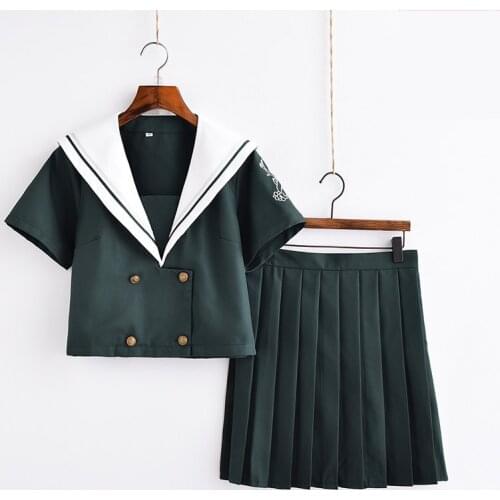 Japanese/Korean Student Suit Cute Girls/Women Cosplay Sailor Suit School Uniforms Clothing Navy Top+Skirts