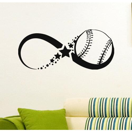 YOYOYU Wall Decal Baseball Logo Decor Tennis Ball Vinilos Paredes Fashional Repetable Vinyl Gym Diy Decoration Hogar YO021