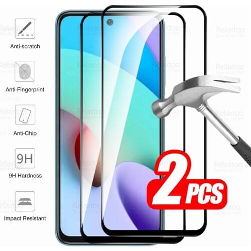 2pcs 9D Full Cover Tempered Glass For Xiaomi Redmi 10 Glass Screen Protector Xiomi Redmi10 Redme Readmi Radmi 10 Protective Film