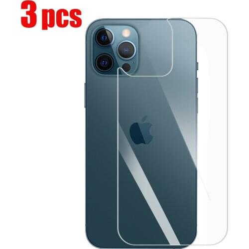 3pcs HD Clear Back Glass Film For iphone 12 12pro 11 Pro Max 12Mini pro X XR XS Max 12 Glass Tempered Glass Screen Protector
