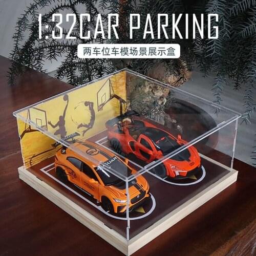 1:32 Simulation Car Collection Dust Box Garage Model Car Scene Display Box Japanese Street Basketball Scene Model Premium Gift
