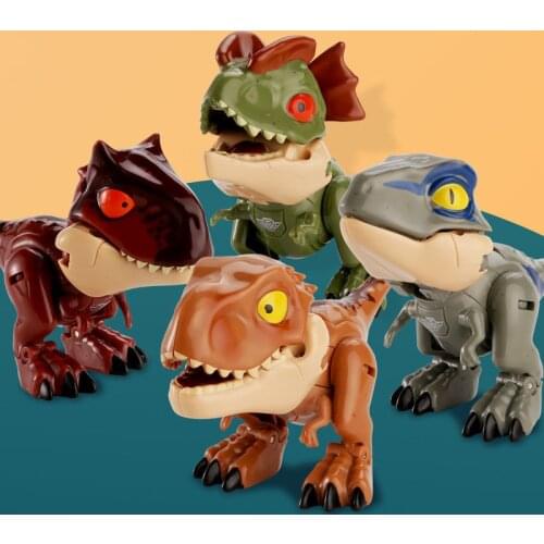 1pcs Tyrannosaurus Carnotaurus Raptor Deformation Mecha Dinosaur Toy Childrens Educational Building Block Toy