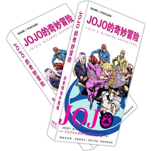 340Pcs/Set Anime JoJos Bizarre Adventure Postcard Cartoon Figure Greeting Card Message Card Gift Stationery