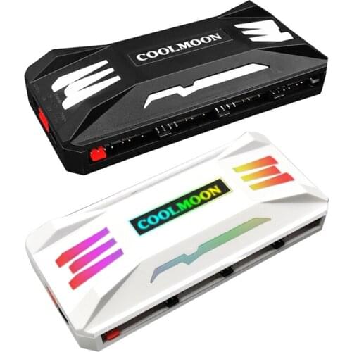 40JB ARGB Fan Intelligent Controller Remote Control Computer Case 8X4Pin PWM 10X3Pin ARGB Port Remote Control with Cable