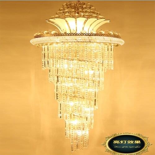 Large Gold Imperial Crystal Chandelier For Hotel Hall Living Room Staircase Hanging Pendant Lamp European Big Lighting