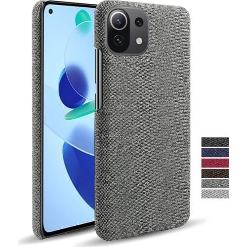 Cloth Leather Case For Xiaomi Mi 11 Lite Ultra 11i 11X Poco F3 M3 X3 NFC Slim Hard PC Cover For Redmi Note 10 5G 10S 9S 8 9 Pro