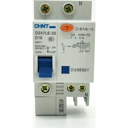 CHINT DZ47LE-32 1P+N D16A 30mA Earth Leakage Circuit Breaker/Residual Current Operated Circuit Breaker