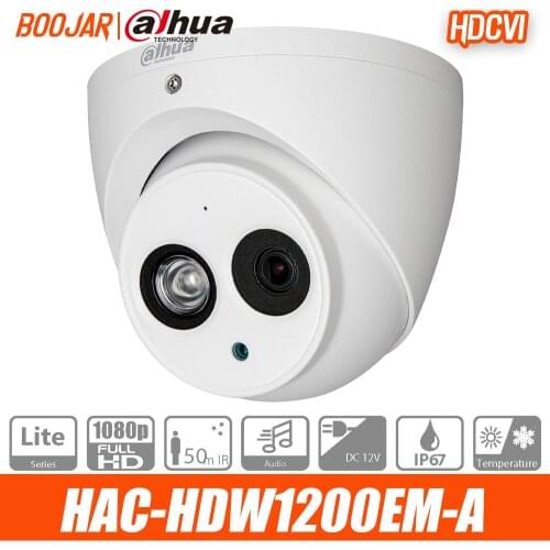 Dahua HAC-HDW1200EM-A 2MP HDCVI IR Eyeball Camera Built-in mic IP67 Smart IR 50m 1080P