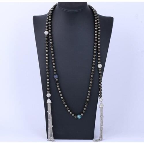 CSxjd New retro popular temperament wild pearl Long necklace Sweater chain
