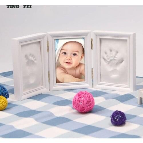 Newborns Photo Frame Baby Molds Handprint Footprint 3D DIY Soft Clay Inkpad Kids Exquisite Souvenirs Casting Home Decoration