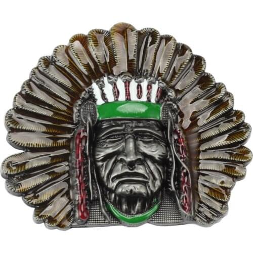 Indian Tribal chief head belt buckle Belt DIY accessories Western cowboy style Smooth belt buckle Punk rock style k3