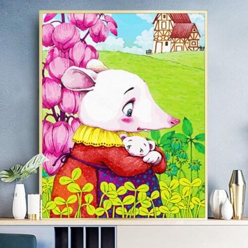 Painting By Numbers Animals rabbit 50x40cm Pictures Oil Painting By Numbers Set Gift Coloring By Numbers Canvas Wall Set