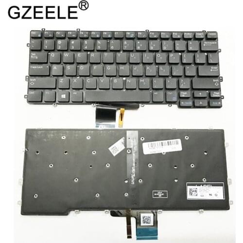 GZEELE US laptop Keyboard for DELL Latitude E7370 7370 13 7000 13-7370 with backlit backlight black