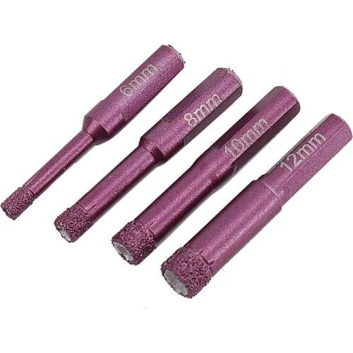Hot 4 PCS Diamond Drill Bits Ceramic Diamond Hole Saw Set 6mm 8mm 10mm 12mm for Ceramic Tile Porcelain Granite Marble