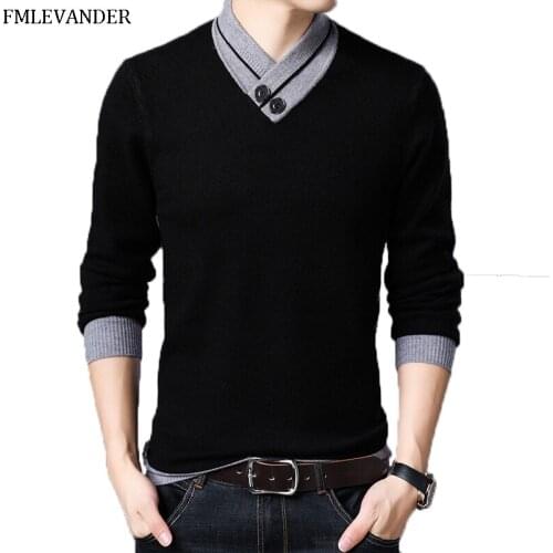 Hombre 2019 Plus Sizes 4XL Cashmere Wool V-neck Knitwear Mens Sweater
