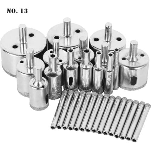 30Pcs Diamond Hole Saw Set 6-50mm for Tile Marble Glass Ceramic Hole Saw Drill Diamond Core Bit Tool Parts