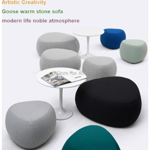 2019 New Artistic Creativity Goose warm stone sofa Cashmere cloth sofa set living room furniture modern life noble atmosphere