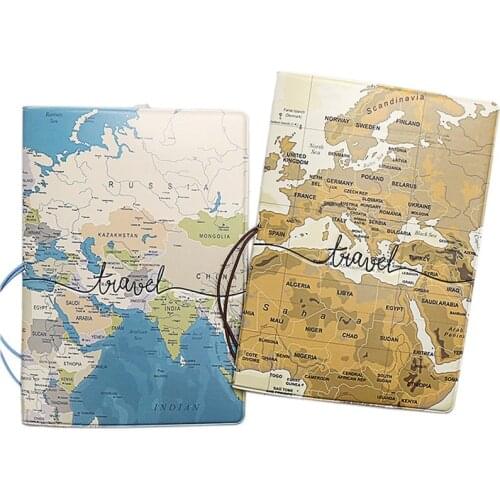 2020 World Travel Maps Pattern Passport Cover With ID &Card Holder Passport Wallets drop shipping