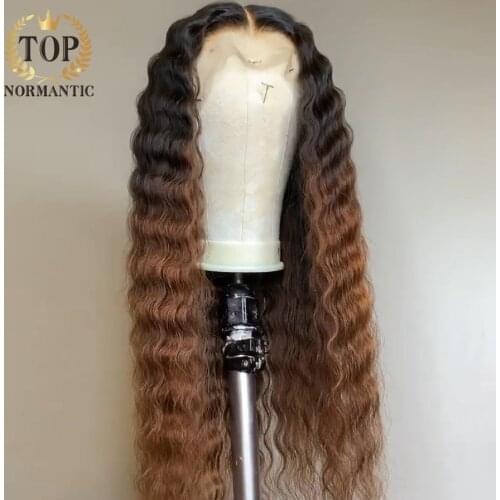 Topnormantic Ombre Brown Color 13x1 T Part Lace Human Hair Wig 100% Remy Human Hair Clearance Price Unused New Wig