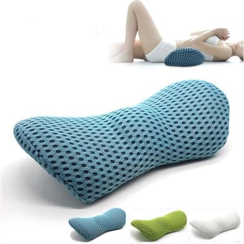 4D Mesh Memory Foam Bed Lumbar Support Pillow for Sleeping Relieve Back Hip Tailbone Sciatica Pain Car Back Cushion for Chairs