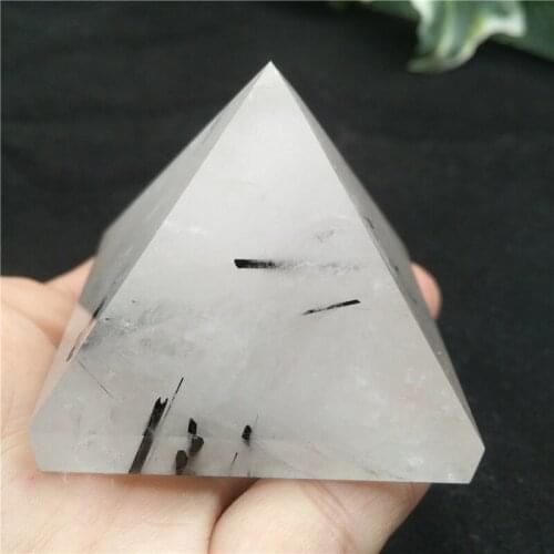 Natural Quartz Crystal Pyramid Black Tourmaline Crystal Pyramid Energy Quartz Healing Meditation Crystal Pyramid Home Decor