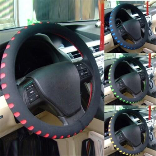 Punching RedCar Steering Wheel Cover 38CM Universal Car Interior Accessories