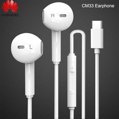HUAWEI CM33 USB/Type-C Earphone Wired Headset With Mic Volume Control For Huawei P40 P30 P20 Pro Mate 40 30 Pro Nova 5 5i 5T 6 7