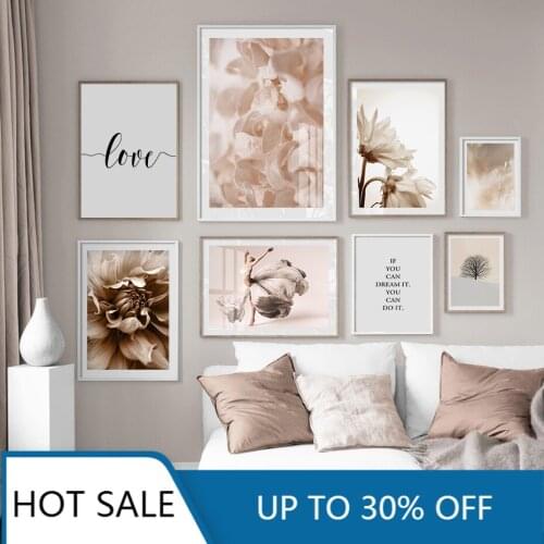 Modern Pink Flower Petal Dancing Girl Wall Art Canvas Painting Pictures Poster Print Home Decoration for Living Room Home Decor