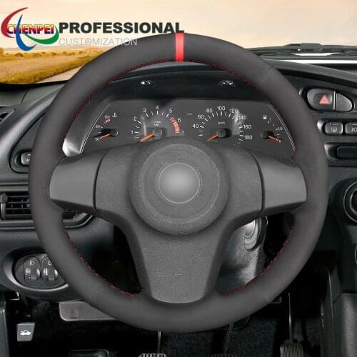 DIY Hand-Sewn Non-Slip Black Synthetic Suede Car Steering Wheel Cover For Chevrolet Niva Opel Corsa Car Interior Accessories