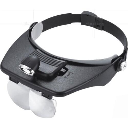 1.2X 1.8X 2.5X 3.5X LED Illumination Headband Helmet Magnifier Magnifying Glass Head Visor Dental Surgical Mobile Phone Repair