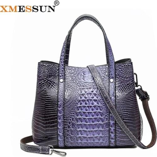 XMESSUN Women Crocodile Pattern Handbags High Quality Shoulder Messenger Bag Female Alligator Travel Bag Shopping F350