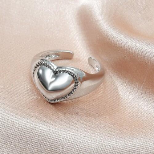 MANGOSKY 18KGP Loving Heart Adjustable Ring For Women
