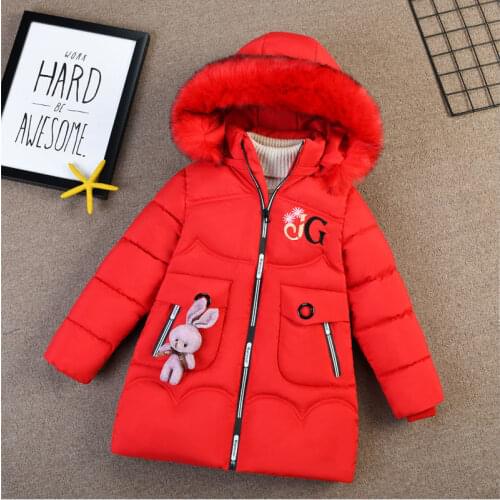 Girls Winter Down Jacket Baby Warm Clothing Thick Coats Windproof Parka Childrens Winter Jackets Kids Letter Winter Outerwear