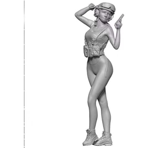 1/24 resin figure full body model military Deborah female tank soldier GK figure unassembled, unpainted