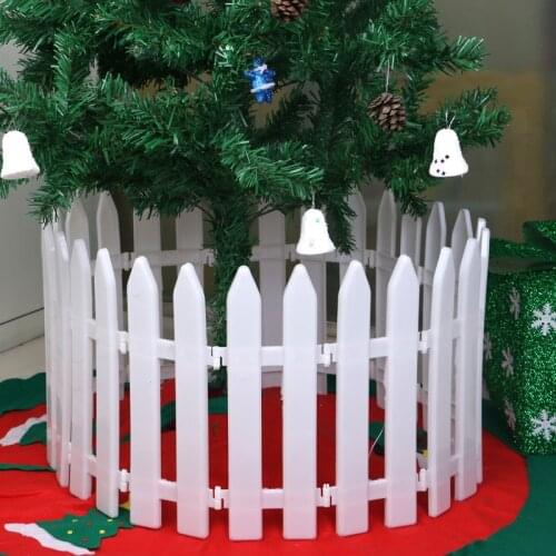 10pcs/lot Plastic Tree Fence Christmas Decoration for Hotel Shop Mall Supermarket Decor Ornament DIY Fairy Garden Courtyard