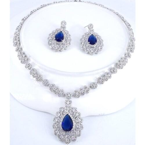 2021 Hot sale New fashion bohemia red green black water drop necklace earring set wedding party birthday jewelry free shipping