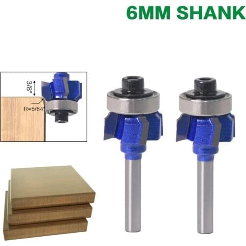 3PC 6mm Shank High Quality Woodworking Milling Cutter R1mm R2mm R3mm Trimming Knife Edge Trimmer 4 Teeth Wood Router Bit