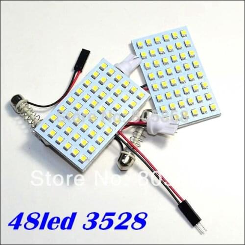 Car panel light LED DOME LIGHT 48SMD 3528 1210 LED White LED dome Light Car Interior Bulb Vehicle Dome Lighting 2Pcs/lot