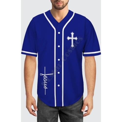 Baseball Jersey Beach Summer Fresh Flowers Jesus 3D All Over Printed Mens Shirt Casual Shirts hip hop tops 05