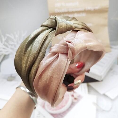 Shining Hair Bands Girls Knotted Hairband Wide Hair Hoop Headbands Twist Knot Bowknot Bows Fashion Womens Hair Accessories