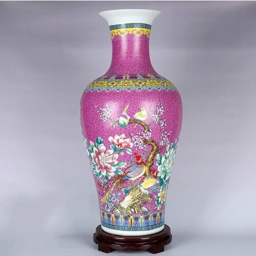 Large 60cm Height Enamel Ceramic Home Hotel Decoration Floor Vase