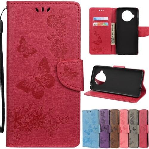 For Xiaomi Mi Poco M3 X3 NFC 10T Pro Lite Redmi Note 8 7 Pro Case Retro Embossed Butterfly Flip Wallet Card Slot Leather Fundas