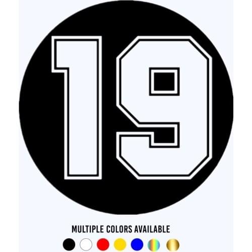 CK20182# Funny Vinyl Decal Number 19 Car Sticker Waterproof Auto Decors on Truck Bumper Rear Window