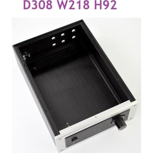 Size D308 W218 H92 DAC Amplifier Case Aluminum Chassis Power Supply Housing DIY Decoder Shell WA49