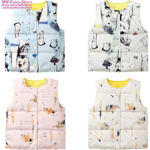 2021 Autumn Children Warm Down Vest Baby Cotton Waistcoat Kids Outerwear Vest Children Clothing Boys Girls Down Jackets Vest