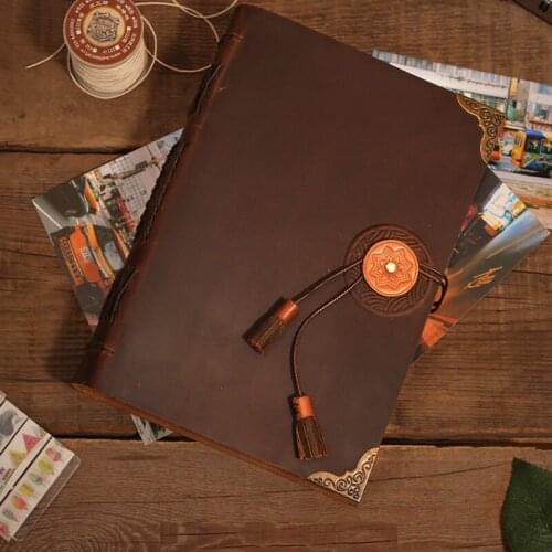DIY Photo Albums European Albums Genuine Leather Cover Gift for Weddings Birthday Anniversary