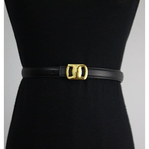 Double sided thin belt new womens decoration versatile Fashion Black ins waist dress waist white green