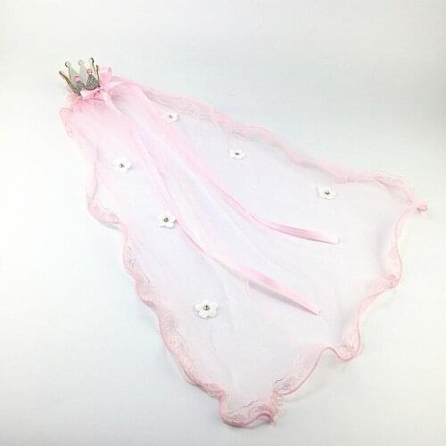 Girl Veils Crown Tulle Layers Ribbon Comb White Wedding Communion Hair Wreath Headdress Party Accessory