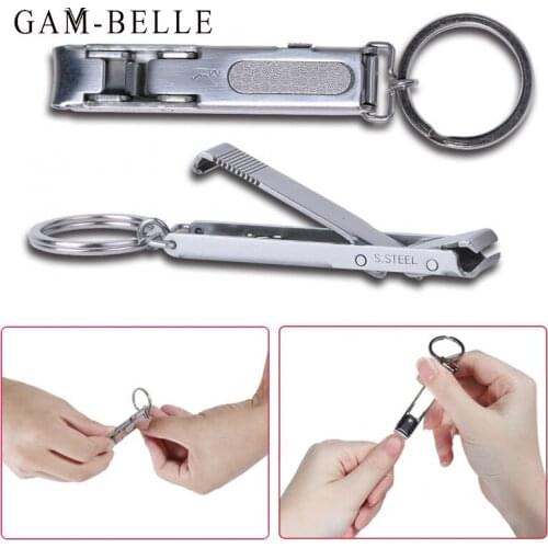 GAM-BELLE Foldable Ultra-thin Portable Stainless Steel Nail Toe Cutter Trimmer Scissor Manicure Pedicure Tool Fingernail Clipper